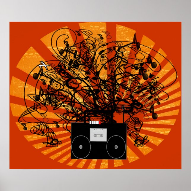 Póster BoomBox de los años 80 (Frente)