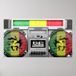 Póster boombox reggae
