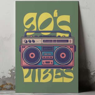 Póster Boombox vibe vintage de los 90