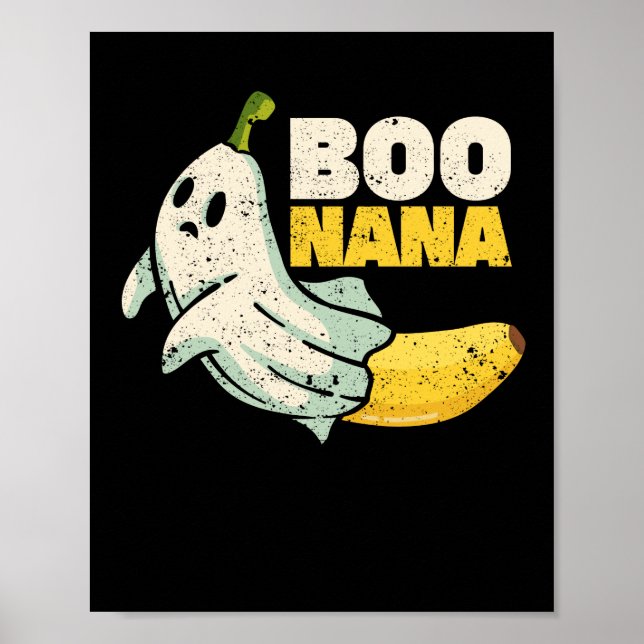 Póster Boonana Cute fantasma banana Halloween (Frente)