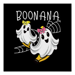 Póster Boonana Fantasma Lindo Plátano Halloween