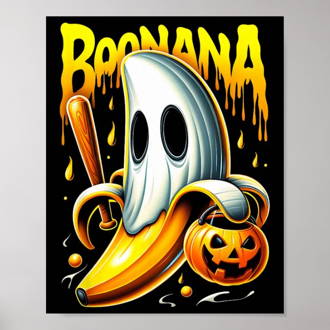 Póster Boonana Ghost Nana Funny Halloween Costueen Art (Frente)
