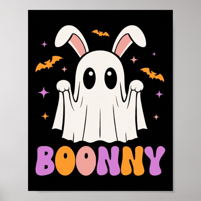 Póster Boonny Cute Bunny Ghost Halloween Halloween Hombre (Frente)