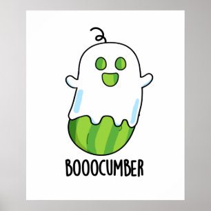 Póster Booocumber Funny Ghost Cucumber Pun