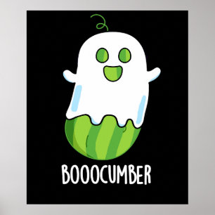 Póster Booocumber Funny Ghost Cucumber Pun Dark BG
