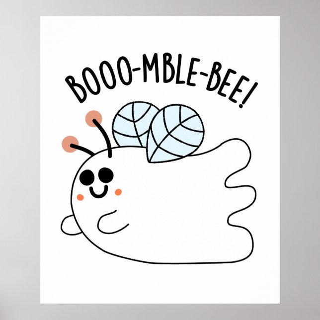 Póster Booomble Bee Funny Ghost Bee Pun (Frente)