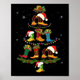 Póster Boot Christmas Tree Line Dance Funny Dancing Boots