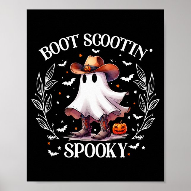 Póster Boot Scootin Soky Retro Western Funny Halloween Cu (Frente)