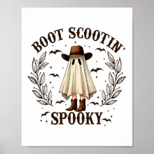 Póster Boot Scootin Spooky Western Halloween Ghost C