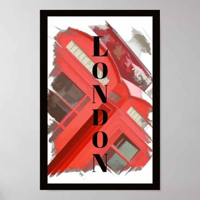 Póster Booth Retro Red Phone de Londres (Frente)