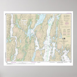 Póster Boothbay Harbour to Bath Nautical Chart 13296