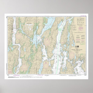 Póster Boothbay Harbour to Bath Nautical Chart 13296
