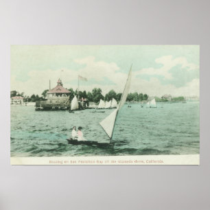 Póster Booting en la bahía de San Francisco, Alameda, Cal