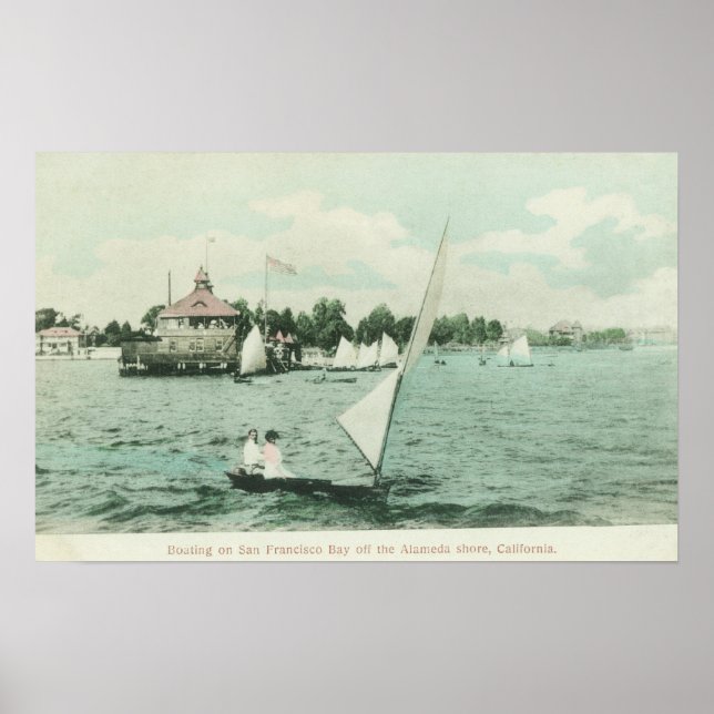 Póster Booting en la bahía de San Francisco, Alameda, Cal (Frente)
