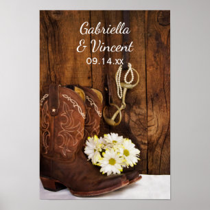 Póster Boots de vaquero, maricones y Boda de bit de cabal