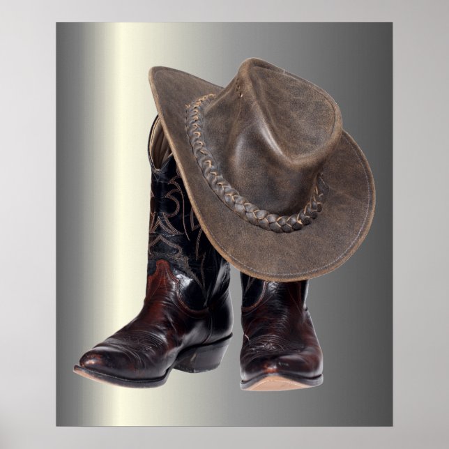 Póster Boots de vaquero y Gorra (Frente)