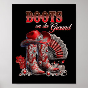 Póster Boots En El Bote De Bote De La Tierra Cowboy Weste