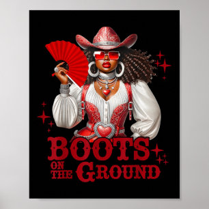 Póster Boots En El Bote De Bote En El Suelo Cowboy Wester
