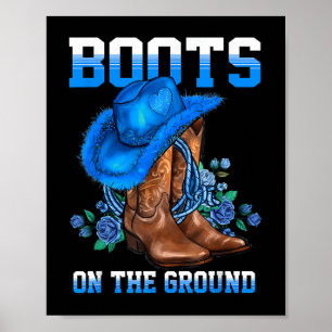Póster Boots En El País Subterráneo Cowboy Western Cowgir