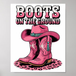 Póster Boots En El País Vaquero Del Oeste De La Vaquera
