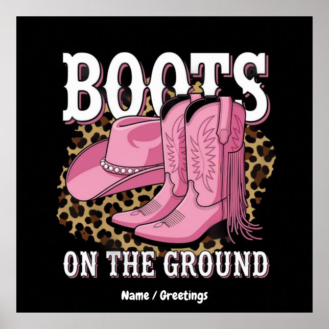 Póster Boots en el suelo de la línea de las vacas occiden (Frente)