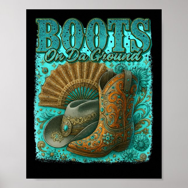 Póster Boots En El Suelo De Los Boots De Vaqueros Occiden (Frente)