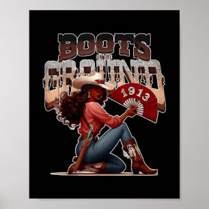 Póster Boots En El Suelo Donde Los Ventiladores En La Cam