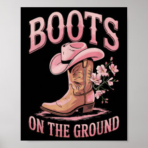 Póster Boots En El Suelo Niña Negra Occidental Donde