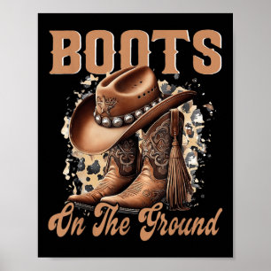 Póster Boots En La Bota De Bota En El Suelo Cowboy Wester