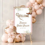 Póster Boots florales y duchas de brunch<br><div class="desc">Poster de signo de bienvenida</div>