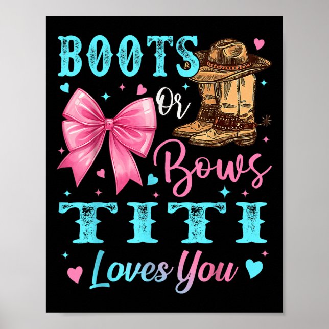 Póster Boots O Bows Titi Te Ama Género Revelar Familia (Frente)