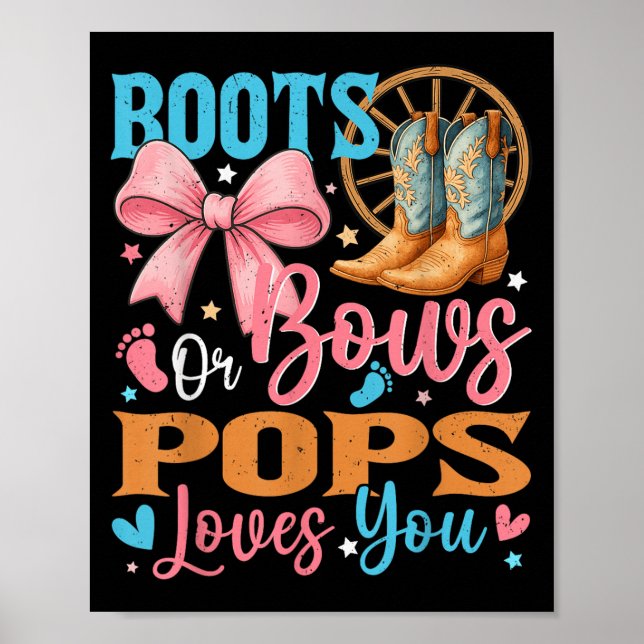 Póster Boots or Bows Ps Te Ama Género Revelar Familia (Frente)