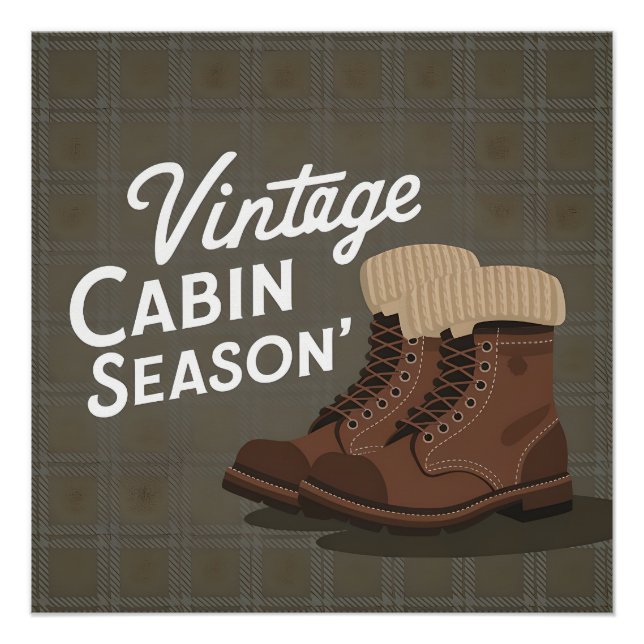 Póster Boots vintage de temporada de cabinas (Anverso)