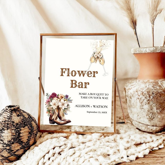 Póster Boots y Bubbly bridal ducha flor bar Rótulo (Subido por el creador)