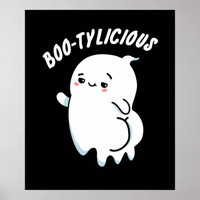 Póster Bootylicious Funny Ghost Pun Dark BG (Frente)