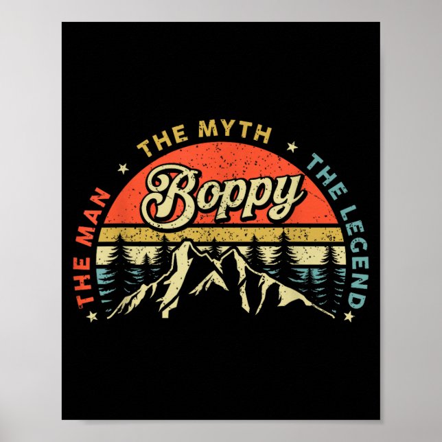 Póster Boppy Man Myth Legend Funny Father's Day Grandpa M (Frente)