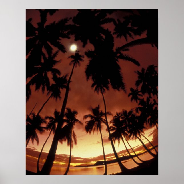Póster Bora Bora, French Polynesia Sunset shot through (Frente)