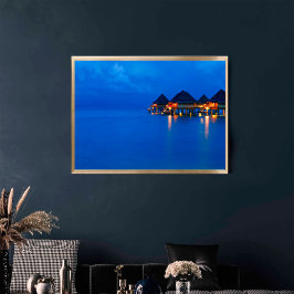 Póster Bora Bora Polinesia Francesa Hora Azul Sunset