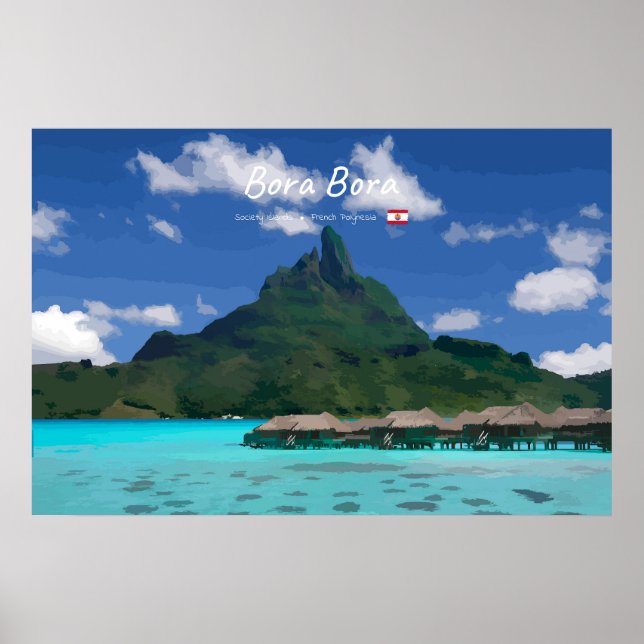 Póster Bora Bora, Polinesia Francesa - Resort de Playa (Frente)
