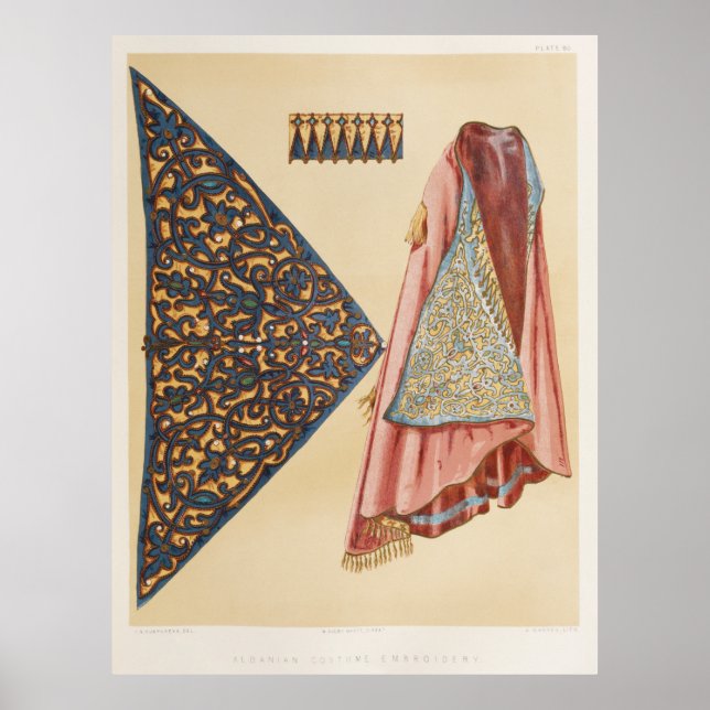 Póster bordado de trajes albaneses de la guerra industria (Frente)