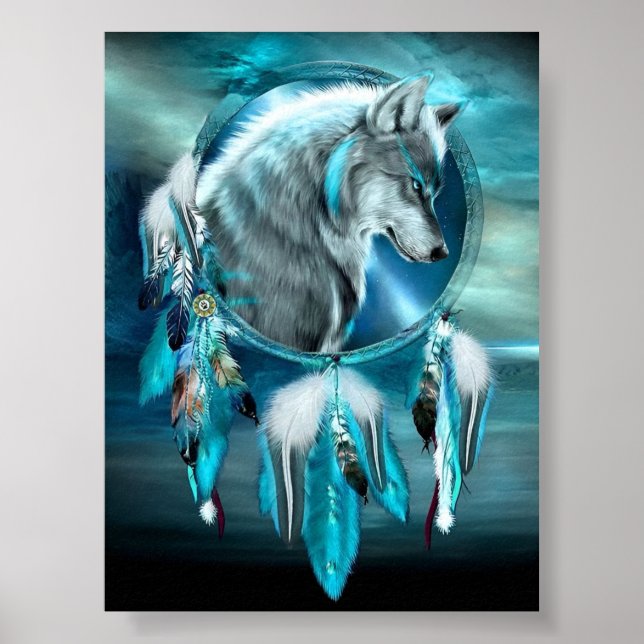 Póster Bordados animales pintura de diamantes Kits Wolf (Frente)