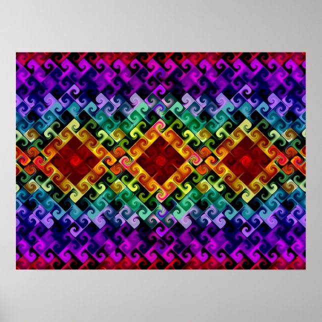 Póster Borde de Arcoíris Colorido (Frente)