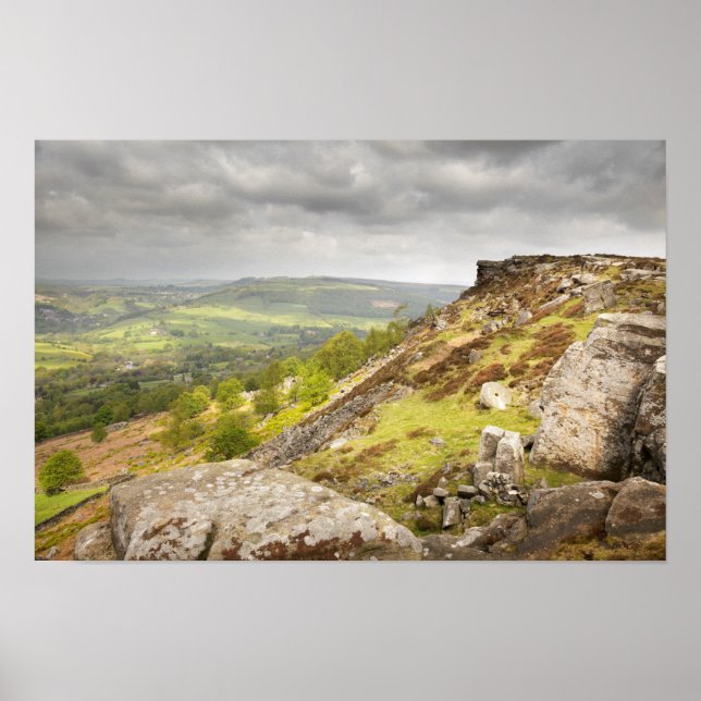 Póster Borde de Curbar en Derbyshire, foto del distrito d (Frente)