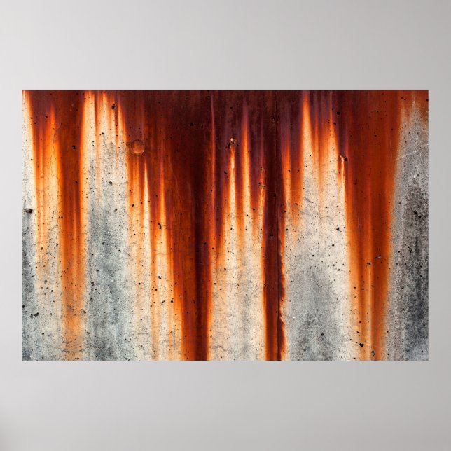 Póster Borde de fondo de pared con harapos de óxido (Frente)