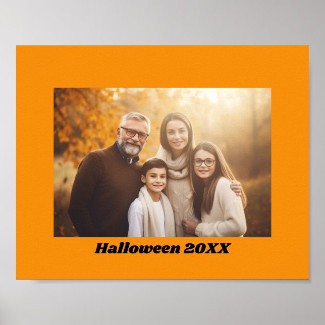 Póster Borde de Naranja de Halloween: descarga instantáne (Frente)
