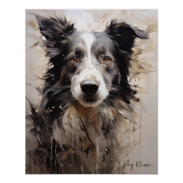 Póster Borde del perro Collie en el viento 001 - Yacobsen (Anverso)