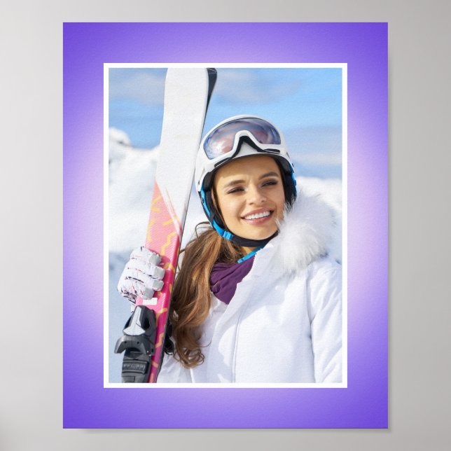 Póster Borde fotográfico de gradiente de aura rosa azul p (Frente)