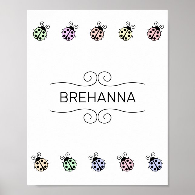 Póster Borde multicolor pastoral en blanco (Frente)