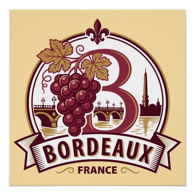 Póster Bordeaux France (Anverso)