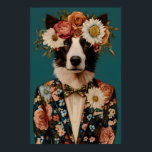 Póster Border Collie In Suit Poster, Border Collie<br><div class="desc">Border Collie In Suit Poster, Border Collie Portrait, Border Collie Oil Painting, Animal Head Human Body Poster, Funny Dog Poster, Pet Print funny bathroom decor, bathroom wall art, funny animal print, toilet humor decor, dog on toilet, are you pooping, toilet paper hat, whimsical wall art, animal bathroom art, printable wall...</div>